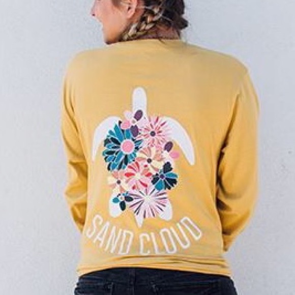 Sand Cloud Tops - Brand new Sand Cloud sea turtle mustard yellow XS